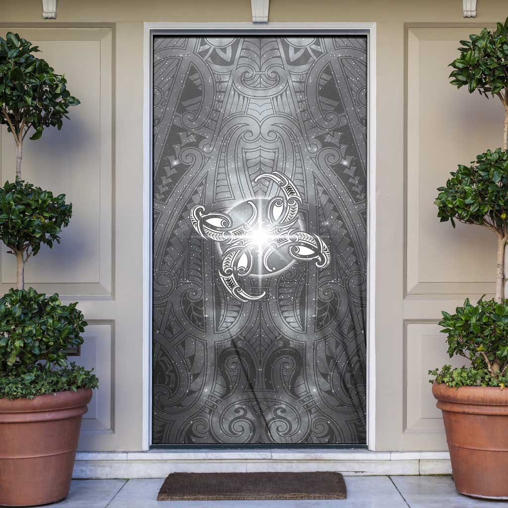 New Zealand Matariki Ururangi Door Cover Maori Moko Grey Galaxy LT05 Grey - Polynesian Pride