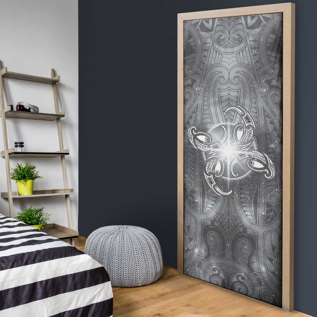 New Zealand Matariki Ururangi Door Cover Maori Moko Grey Galaxy LT05 - Polynesian Pride