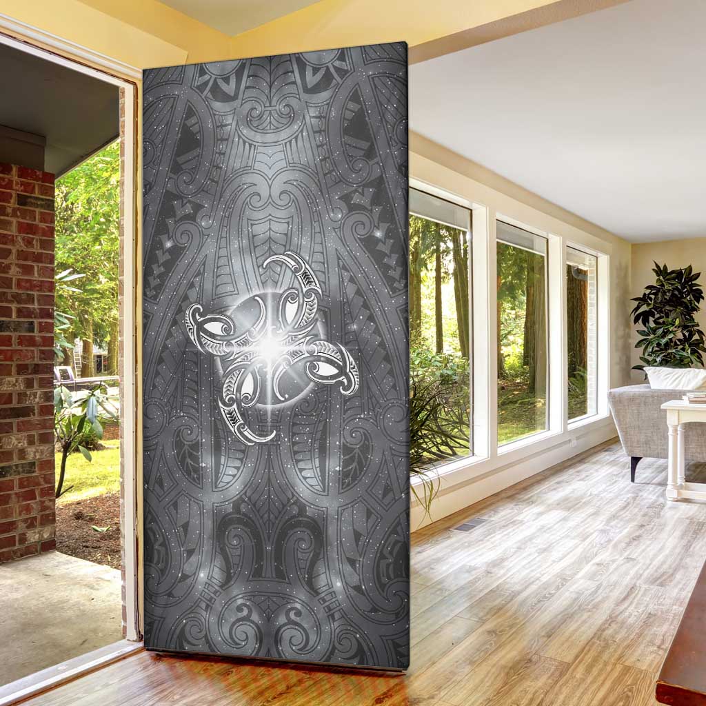 New Zealand Matariki Ururangi Door Cover Maori Moko Grey Galaxy LT05 - Polynesian Pride