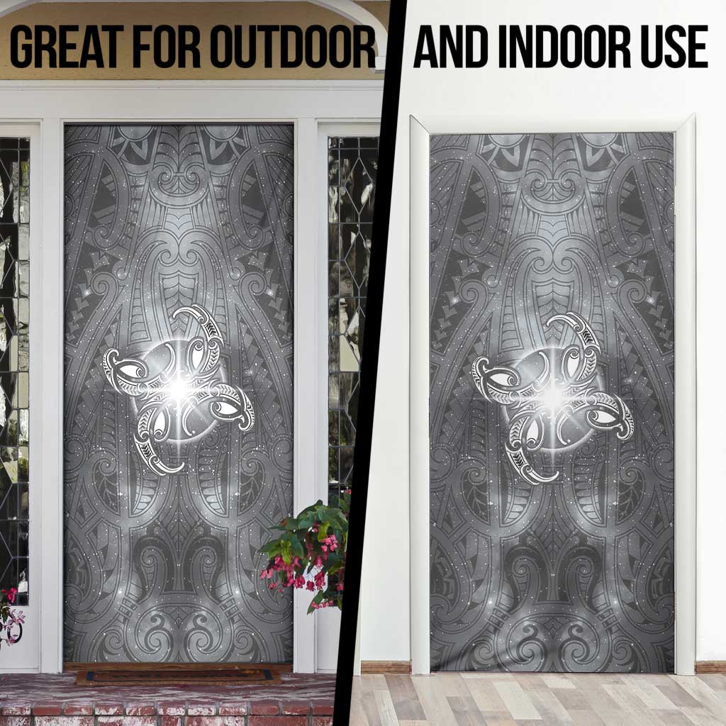 New Zealand Matariki Ururangi Door Cover Maori Moko Grey Galaxy LT05 - Polynesian Pride