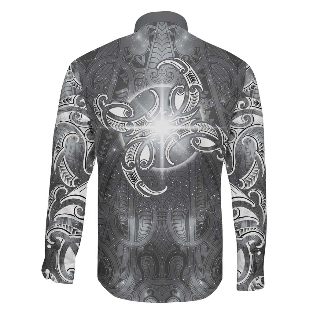 New Zealand Matariki Ururangi Family Matching Puletasi and Hawaiian Shirt Maori Moko Grey Galaxy