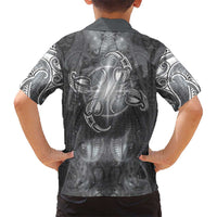New Zealand Matariki Ururangi Family Matching Tank Maxi Dress and Hawaiian Shirt Maori Moko Grey Galaxy