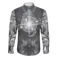 New Zealand Matariki Ururangi Family Matching Tank Maxi Dress and Hawaiian Shirt Maori Moko Grey Galaxy