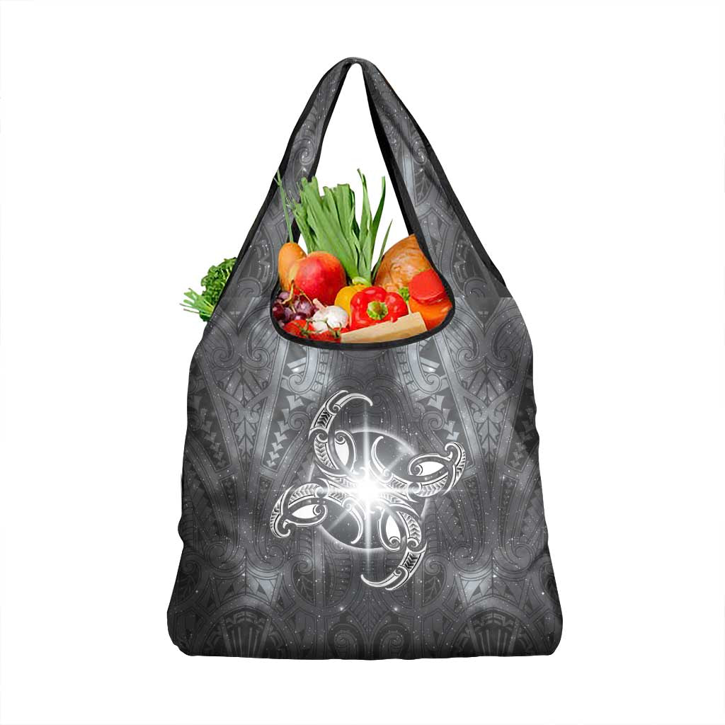 New Zealand Matariki Ururangi Grocery Bag Maori Moko Grey Galaxy