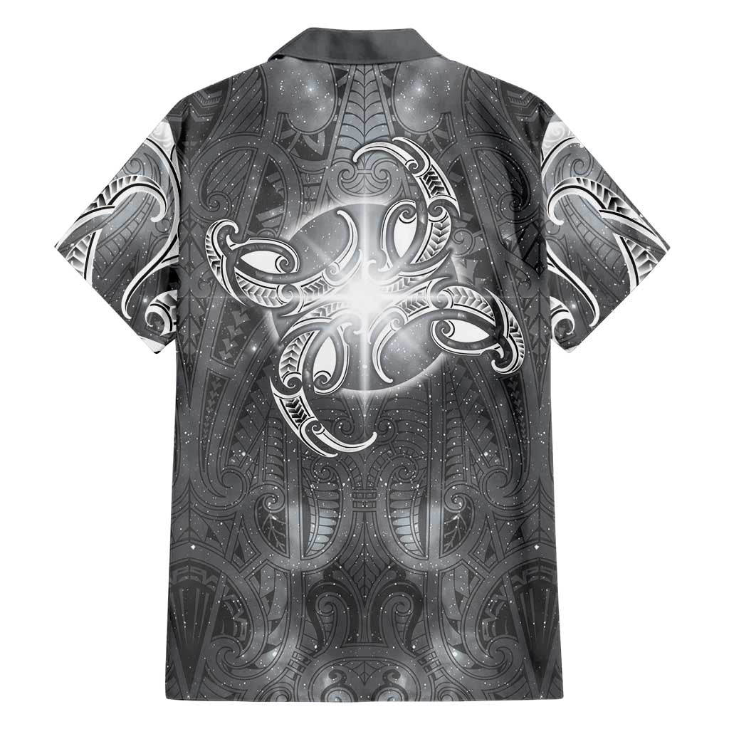 New Zealand Matariki Ururangi Hawaiian Shirt Maori Moko Grey Galaxy