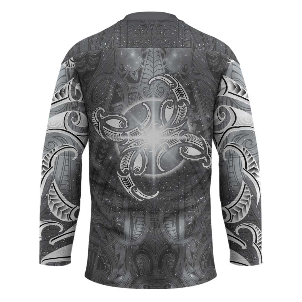 New Zealand Matariki Ururangi Hockey Jersey Maori Moko Grey Galaxy LT05 - Polynesian Pride