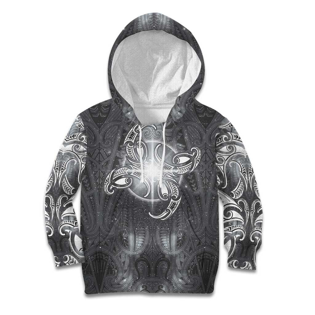 New Zealand Matariki Ururangi Kid Hoodie Maori Moko Grey Galaxy LT05 Hoodie Grey - Polynesian Pride