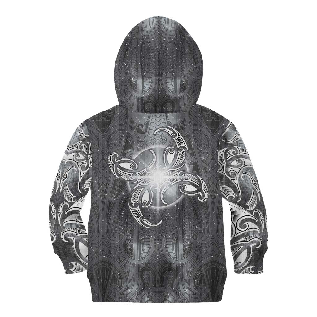 New Zealand Matariki Ururangi Kid Hoodie Maori Moko Grey Galaxy LT05 - Polynesian Pride