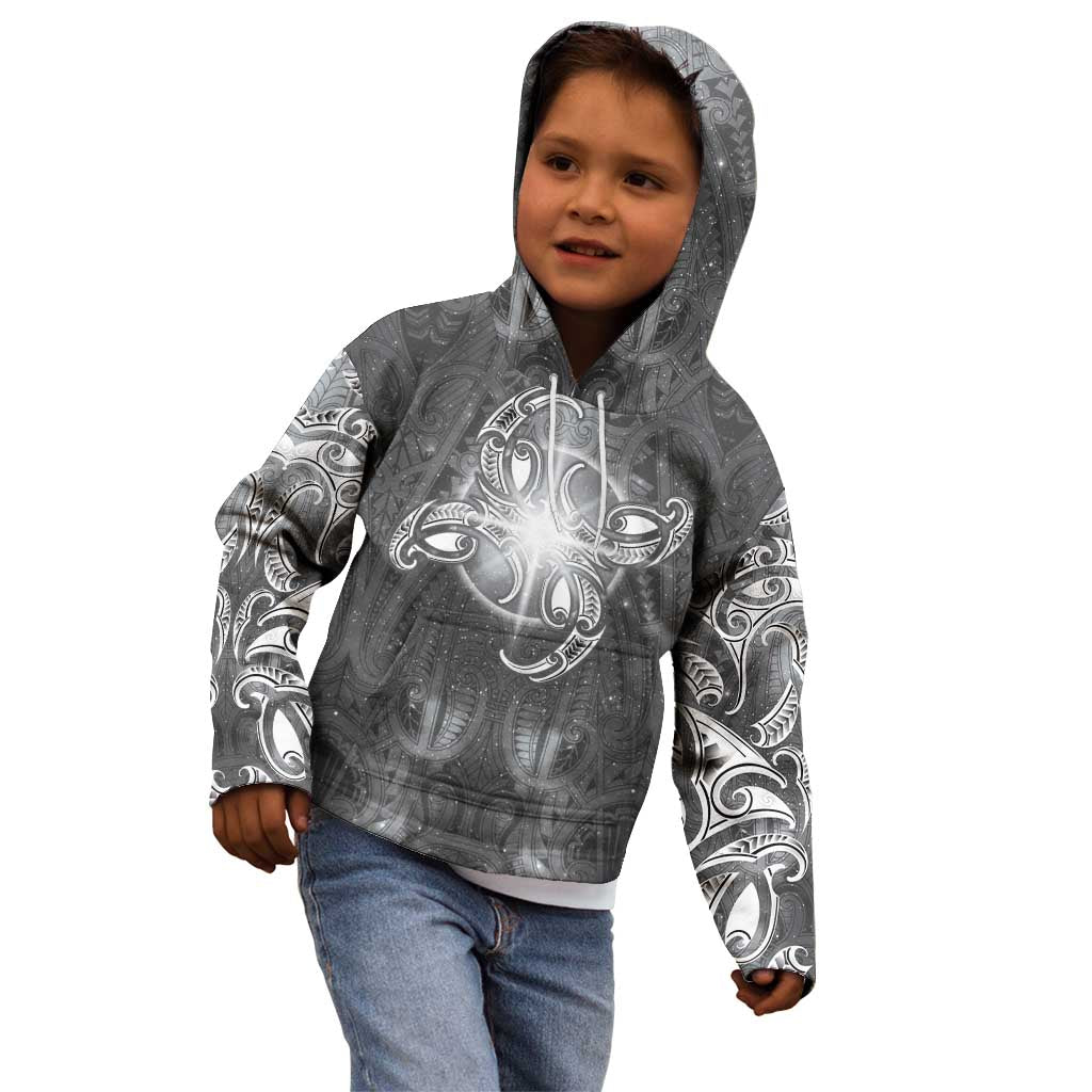 New Zealand Matariki Ururangi Kid Hoodie Maori Moko Grey Galaxy LT05 - Polynesian Pride
