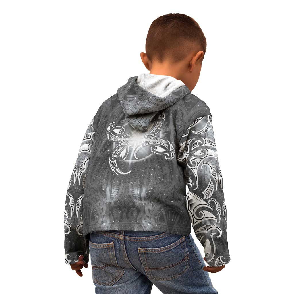 New Zealand Matariki Ururangi Kid Hoodie Maori Moko Grey Galaxy LT05 - Polynesian Pride