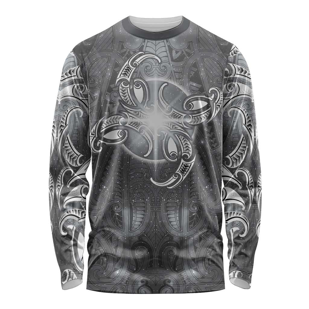 New Zealand Matariki Ururangi Long Sleeve Shirt Maori Moko Grey Galaxy LT05 Unisex Grey - Polynesian Pride