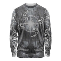 New Zealand Matariki Ururangi Long Sleeve Shirt Maori Moko Grey Galaxy LT05 Unisex Grey - Polynesian Pride
