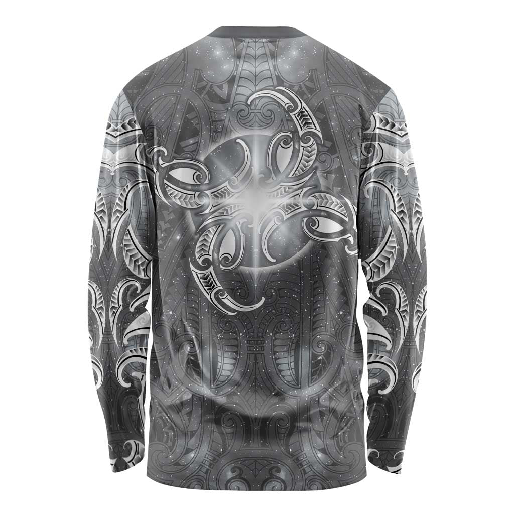 New Zealand Matariki Ururangi Long Sleeve Shirt Maori Moko Grey Galaxy LT05 - Polynesian Pride