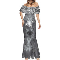 New Zealand Matariki Ururangi Mermaid Dress Maori Moko Grey Galaxy