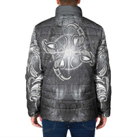 New Zealand Matariki Ururangi Padded Jacket Maori Moko Grey Galaxy