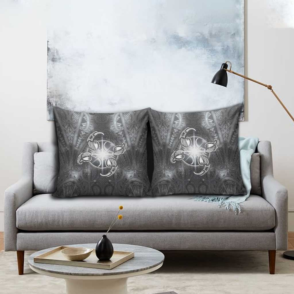 New Zealand Matariki Ururangi Pillow Cover Maori Moko Grey Galaxy LT05 - Polynesian Pride