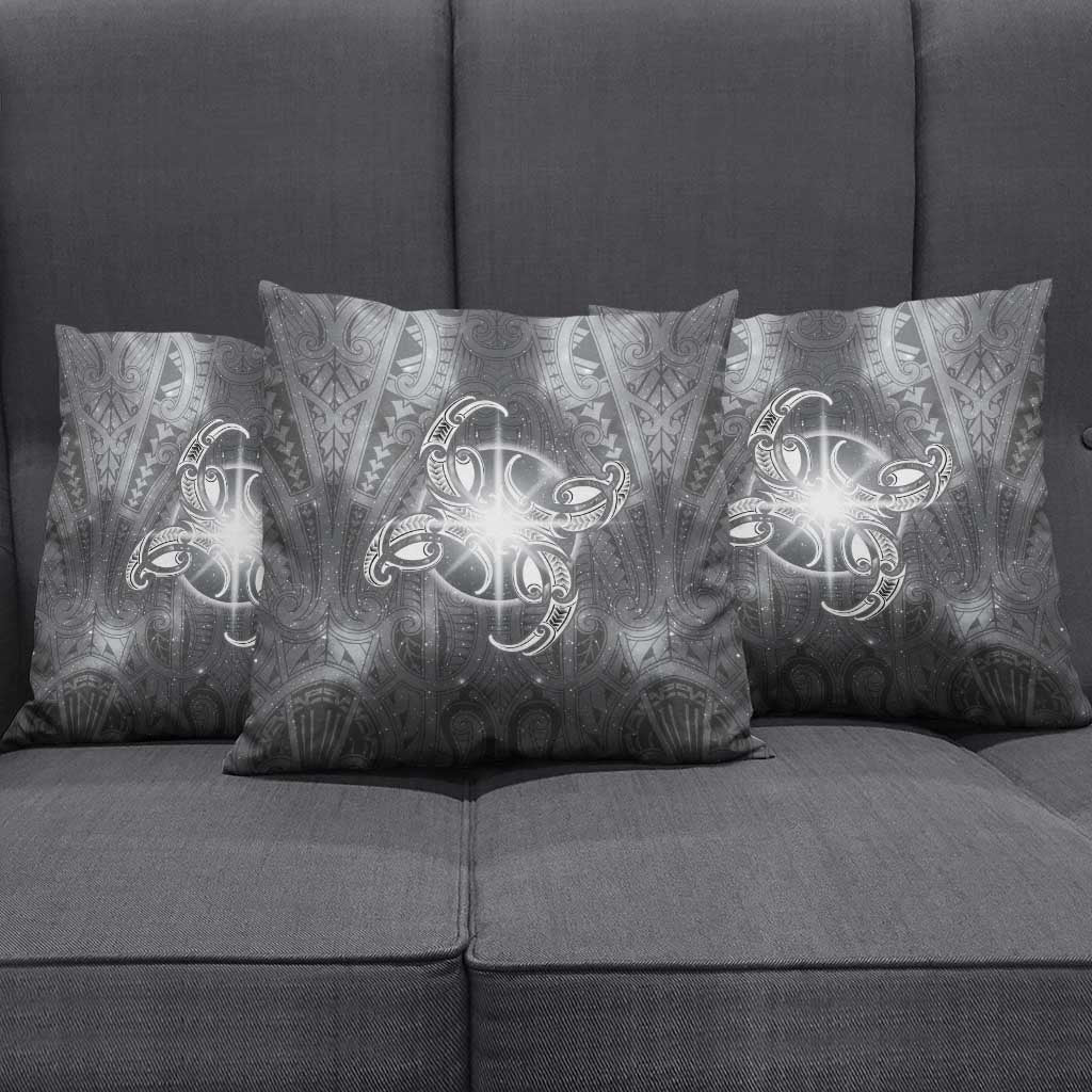 New Zealand Matariki Ururangi Pillow Cover Maori Moko Grey Galaxy LT05 - Polynesian Pride