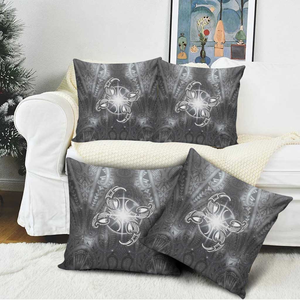 New Zealand Matariki Ururangi Pillow Cover Maori Moko Grey Galaxy LT05 - Polynesian Pride
