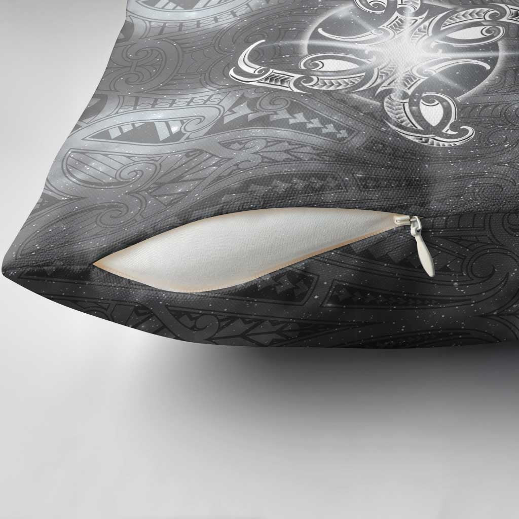 New Zealand Matariki Ururangi Pillow Cover Maori Moko Grey Galaxy LT05 - Polynesian Pride