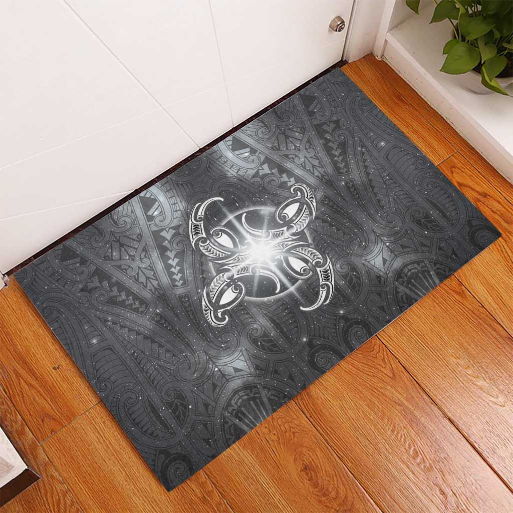 New Zealand Matariki Ururangi Rubber Doormat Maori Moko Grey Galaxy