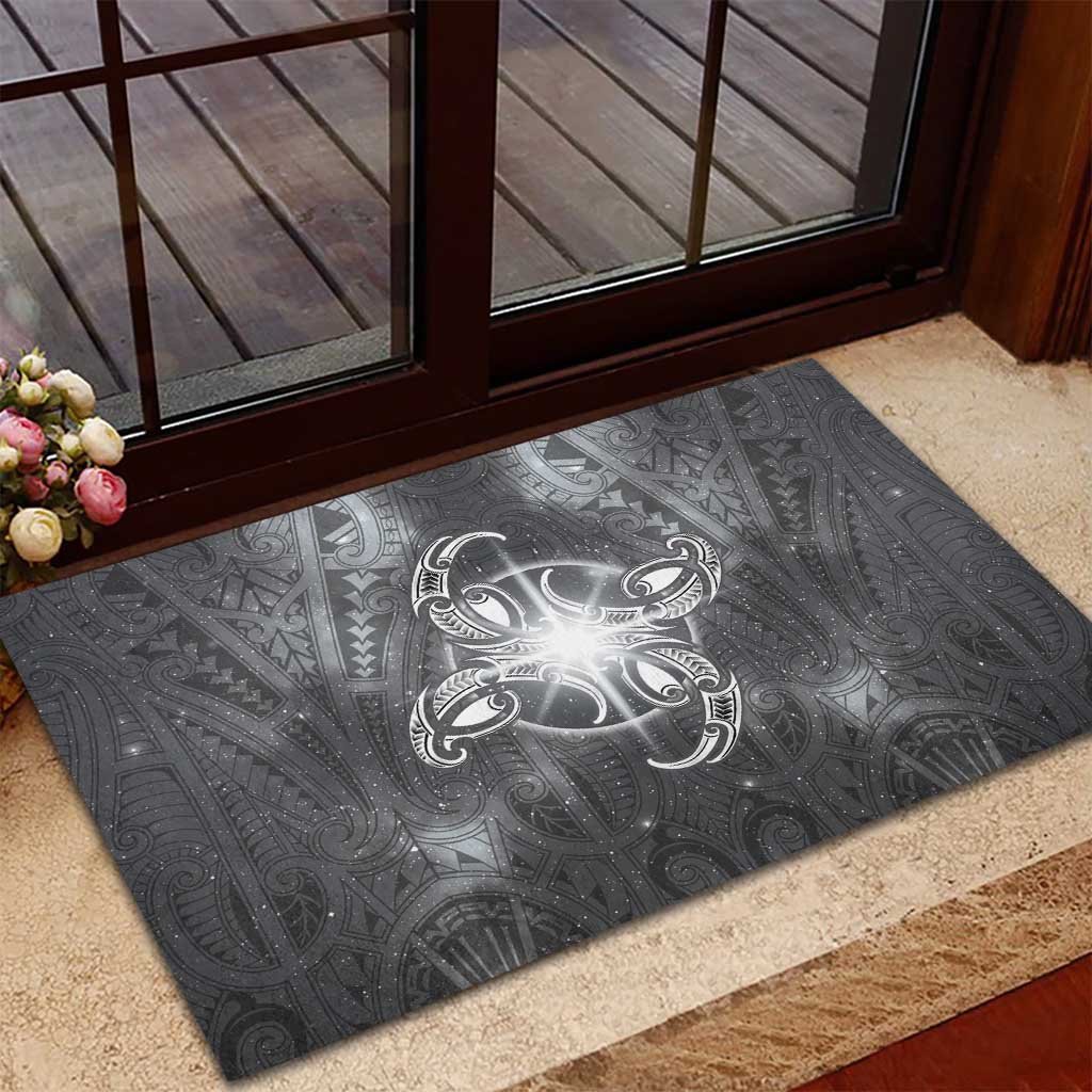 New Zealand Matariki Ururangi Rubber Doormat Maori Moko Grey Galaxy