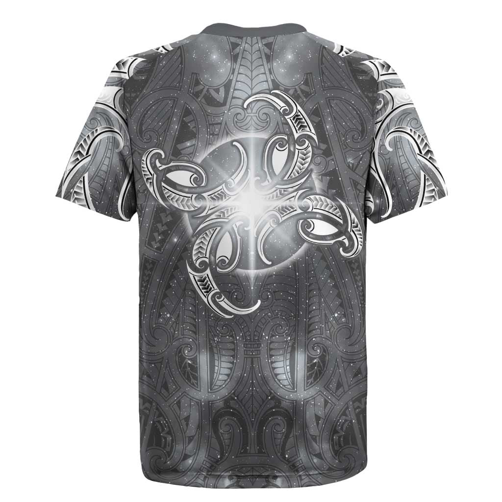 New Zealand Matariki Ururangi Rugby Jersey Maori Moko Grey Galaxy