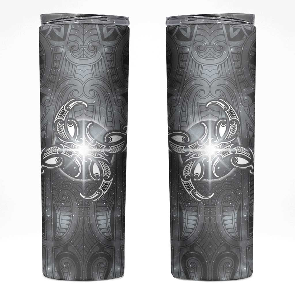 New Zealand Matariki Ururangi Skinny Tumbler Maori Moko Grey Galaxy