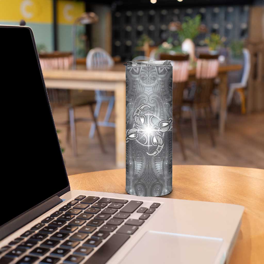 New Zealand Matariki Ururangi Skinny Tumbler Maori Moko Grey Galaxy