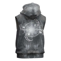 New Zealand Matariki Ururangi Sleeveless Hoodie Maori Moko Grey Galaxy