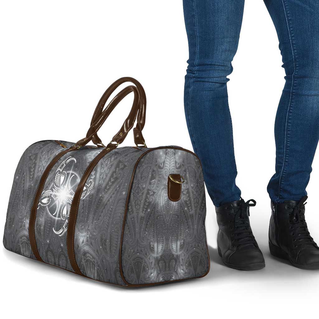New Zealand Matariki Ururangi Travel Bag Maori Moko Grey Galaxy