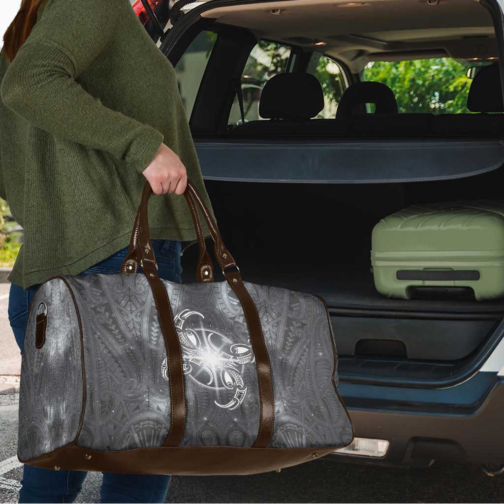 New Zealand Matariki Ururangi Travel Bag Maori Moko Grey Galaxy