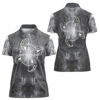New Zealand Matariki Ururangi Women Polo Shirt Maori Moko Grey Galaxy