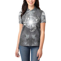 New Zealand Matariki Ururangi Women Polo Shirt Maori Moko Grey Galaxy