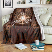 New Zealand Matariki Tupuanuku Blanket Maori Moko Brown Galaxy LT05 Brown - Polynesian Pride
