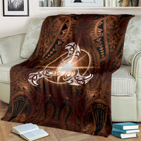 New Zealand Matariki Tupuanuku Blanket Maori Moko Brown Galaxy LT05 - Polynesian Pride