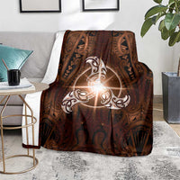 New Zealand Matariki Tupuanuku Blanket Maori Moko Brown Galaxy LT05 - Polynesian Pride