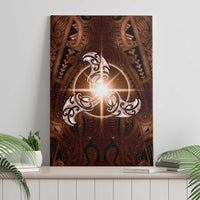 New Zealand Matariki Tupuanuku Canvas Wall Art Maori Moko Brown Galaxy
