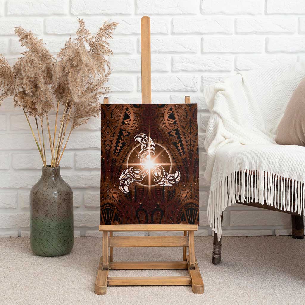 New Zealand Matariki Tupuanuku Canvas Wall Art Maori Moko Brown Galaxy
