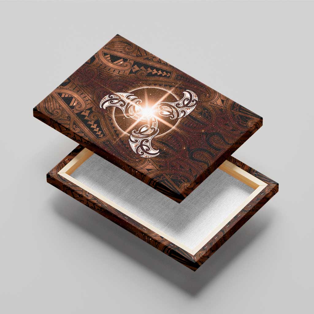 New Zealand Matariki Tupuanuku Canvas Wall Art Maori Moko Brown Galaxy