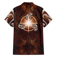 New Zealand Matariki Tupuanuku Family Matching Summer Maxi Dress and Hawaiian Shirt Maori Moko Brown Galaxy LT05 - Polynesian Pride