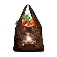 New Zealand Matariki Tupuanuku Grocery Bag Maori Moko Brown Galaxy