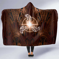 New Zealand Matariki Tupuanuku Hooded Blanket Maori Moko Brown Galaxy