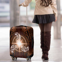 New Zealand Matariki Tupuanuku Luggage Cover Maori Moko Brown Galaxy