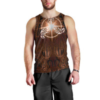 New Zealand Matariki Tupuanuku Men Tank Top Maori Moko Brown Galaxy