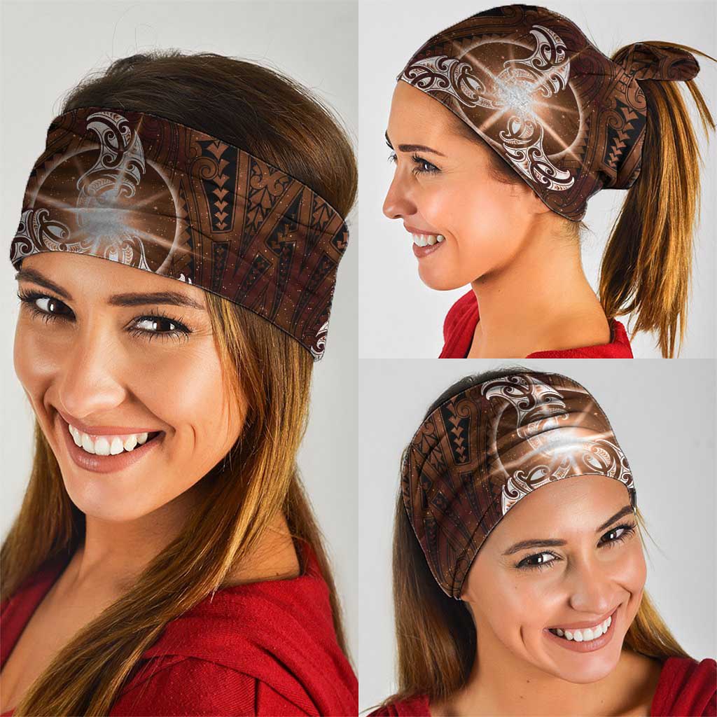 New Zealand Matariki Tupuanuku Neck Gaiter Maori Moko Brown Galaxy