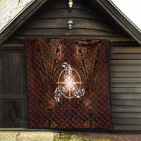 New Zealand Matariki Tupuanuku Quilt Maori Moko Brown Galaxy