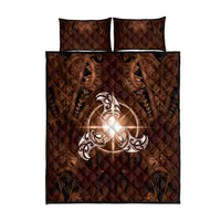 New Zealand Matariki Tupuanuku Quilt Bed Set Maori Moko Brown Galaxy