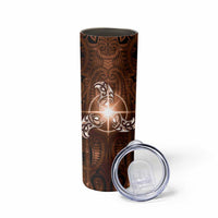 New Zealand Matariki Tupuanuku Skinny Tumbler Maori Moko Brown Galaxy