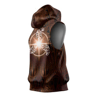 New Zealand Matariki Tupuanuku Sleeveless Hoodie Maori Moko Brown Galaxy