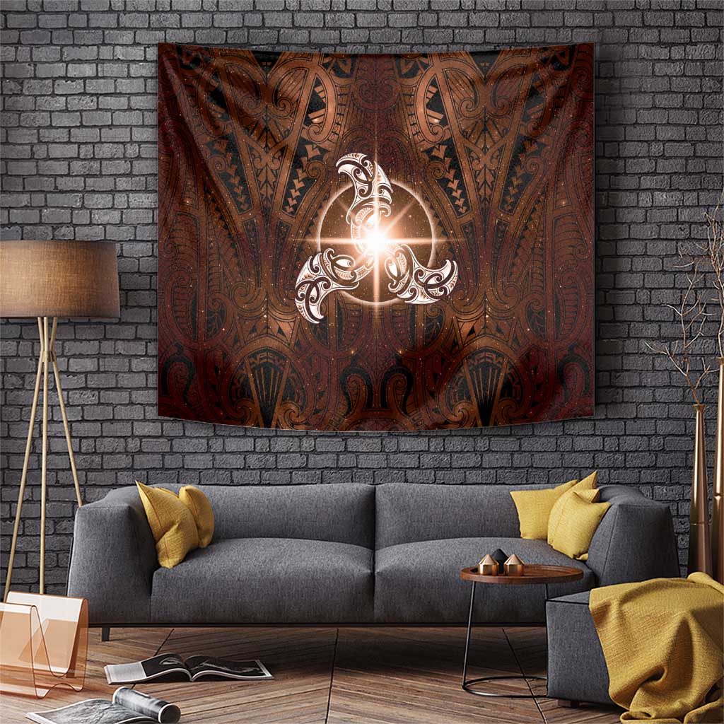 New Zealand Matariki Tupuanuku Tapestry Maori Moko Brown Galaxy LT05 Brown - Polynesian Pride